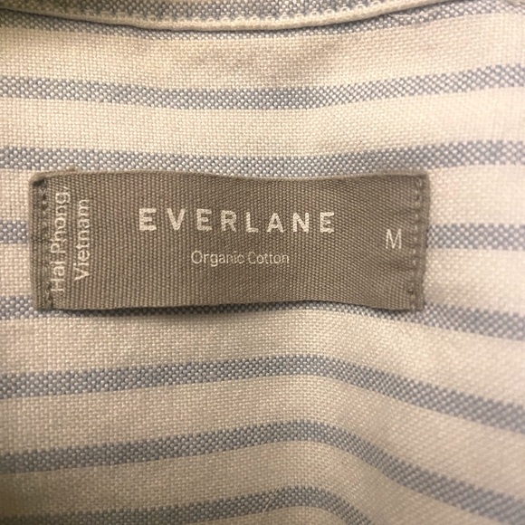 Everlane Blue and White Striped button up Oxford Shirt - Picture 2 of 6